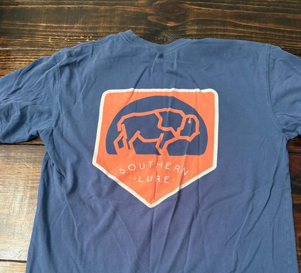 Southern Lure Blue Short Sleeve Graphic Pocket T-Shirt